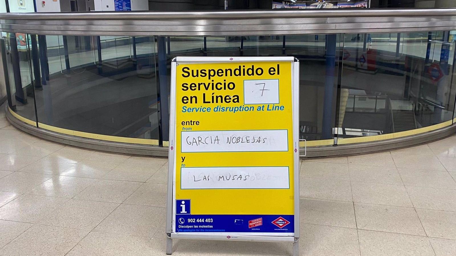 Metro reabre el tramo de la L7 de Metro entre García Noblejas y Estadio Metropolitano