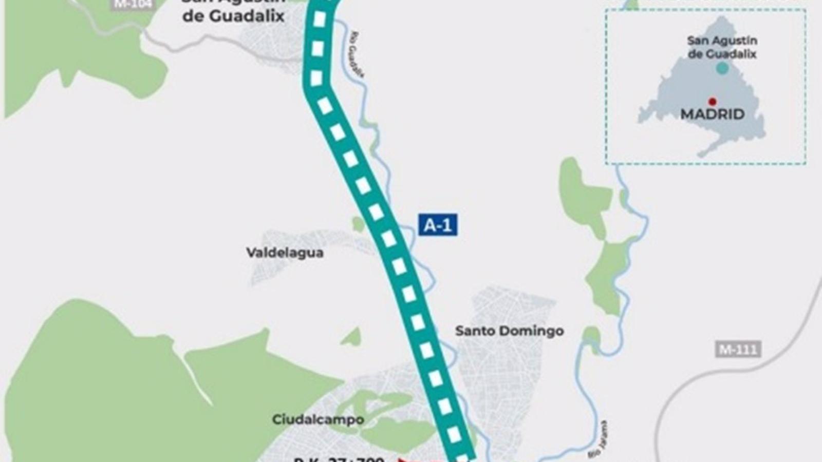 Avanza el proyecto de ampliación a tres carriles de la A-1, entre el enlace del RACE y San Agustín de Guadalix