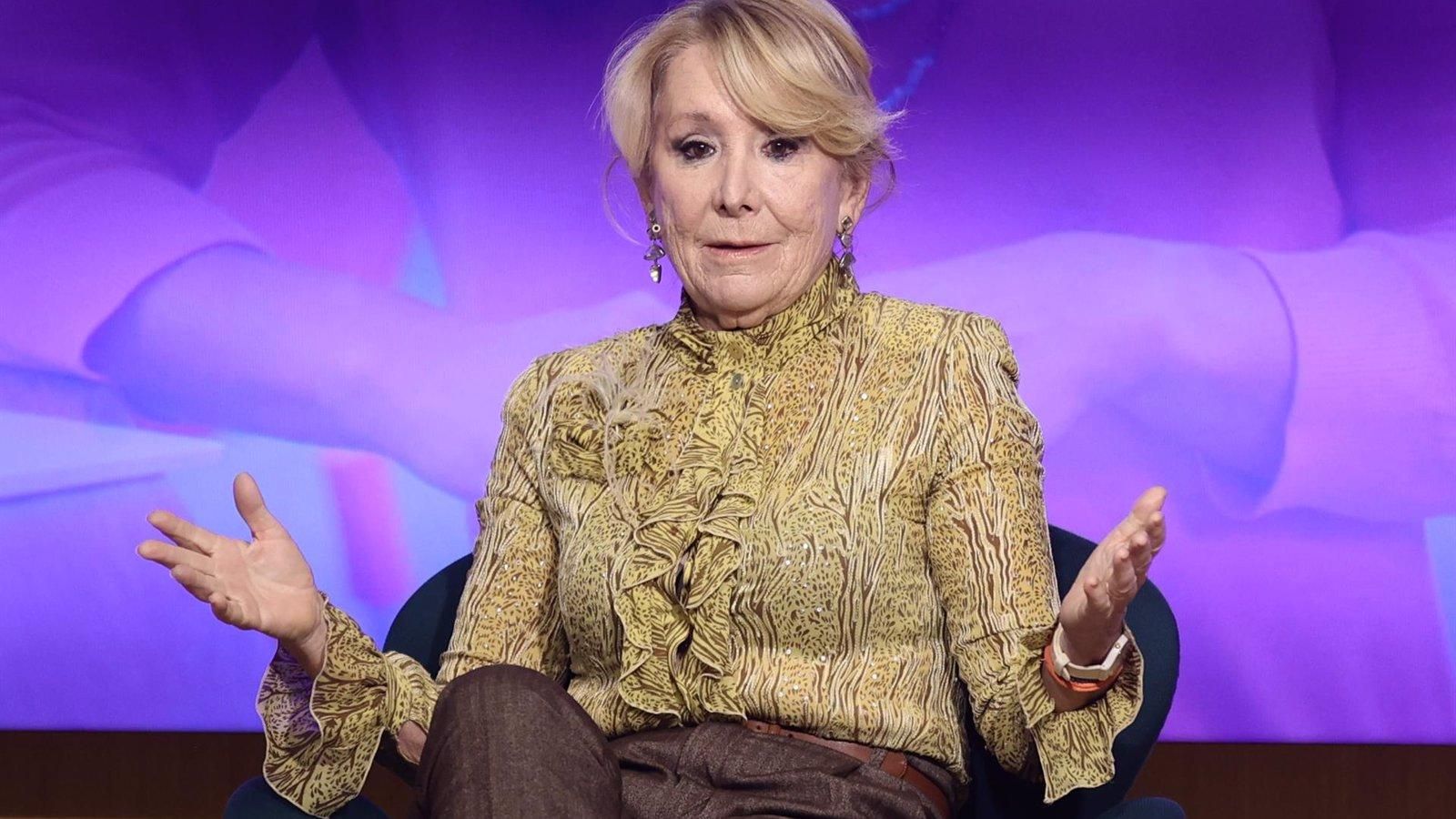 Esperanza Aguirre aplaude las protestas "pacíficas" contra el "atentado a la Constitución" de la amnistía