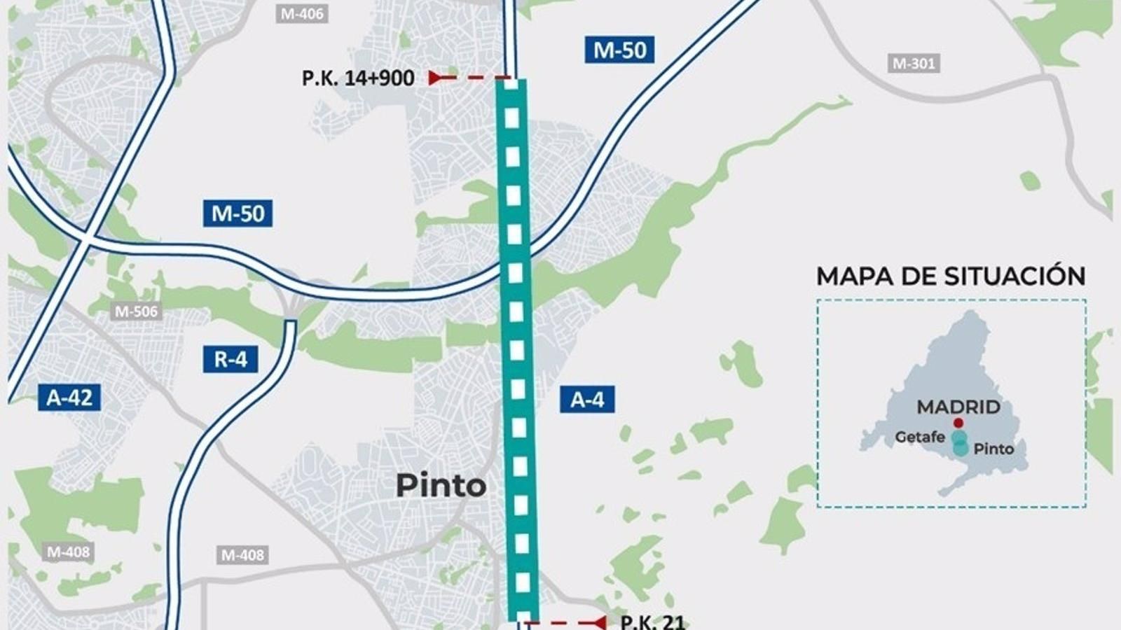 Licitada la redacción del proyecto para mejorar los accesos en el tramo Getafe-Pinto de la A-4