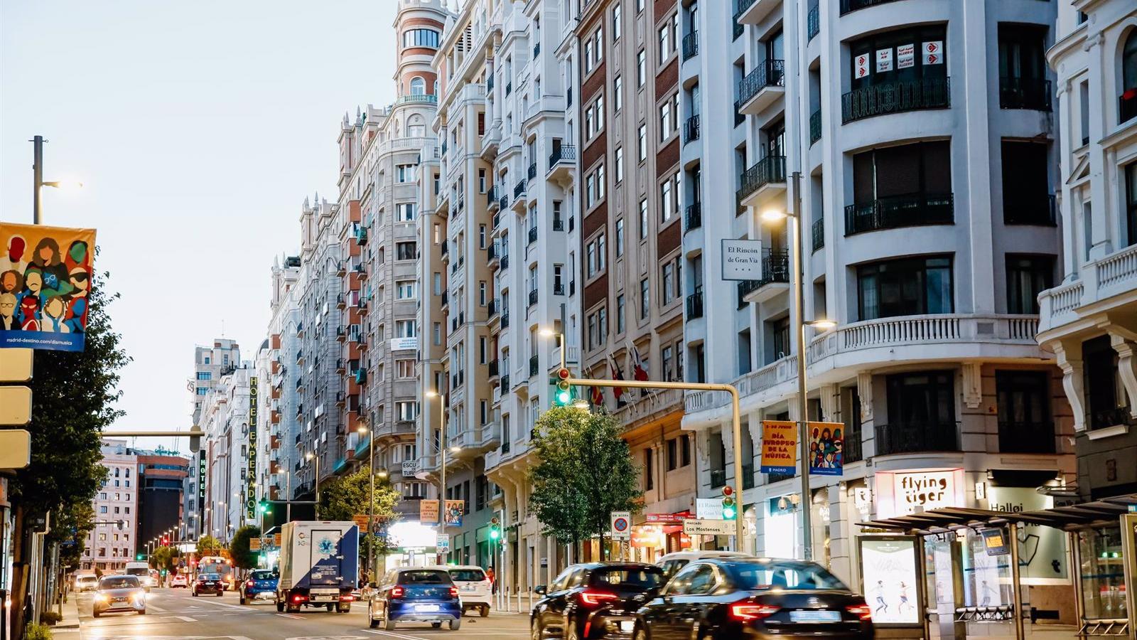 Gran Vía y Fuencarral fueron las calles más transitadas en 2023