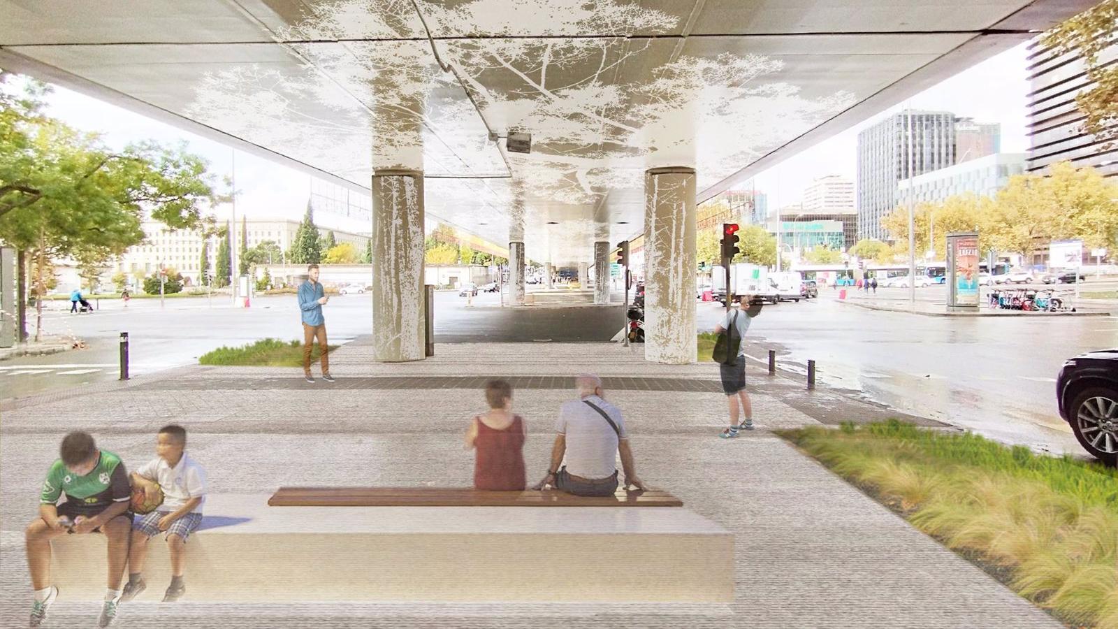 La zona bajo el puente de Nuevos Ministerios se renovará para facilitar la movilidad peatonal