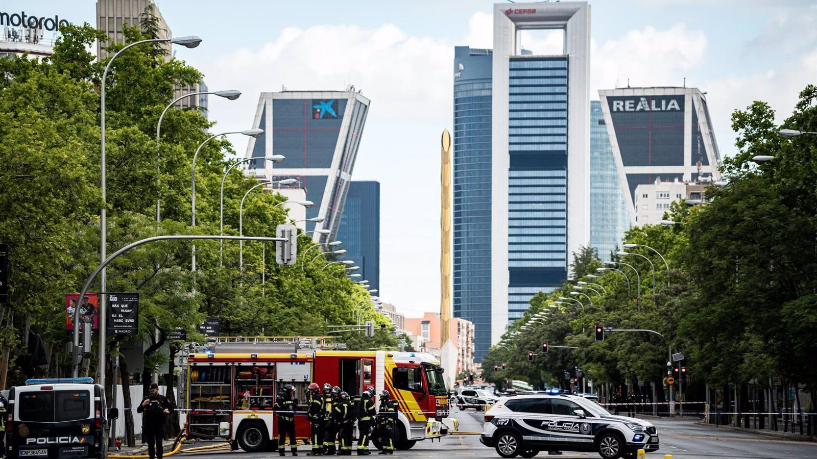 Restablecido el tráfico en el Paseo de la Castellana tras la fuga de gas