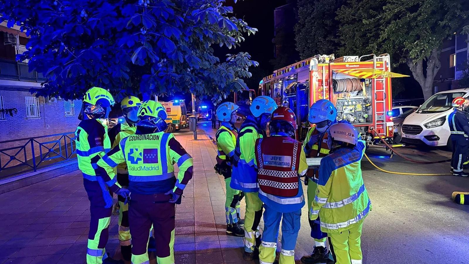 Un incendio en Getafe deja 18 personas intoxicadas por humo
