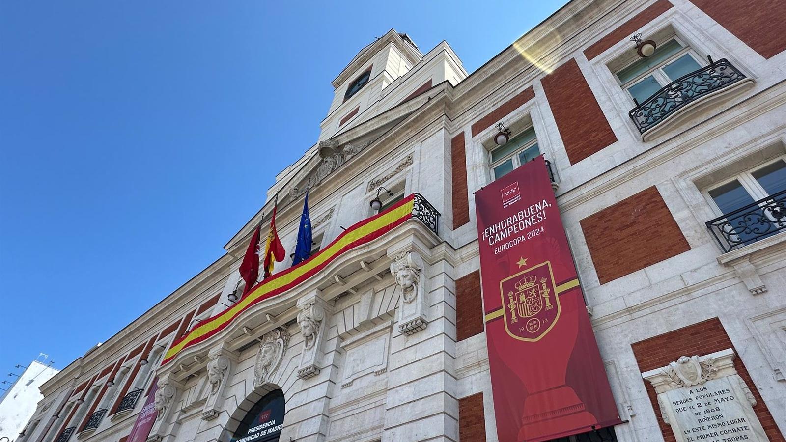  La Real Casa de Correos se iluminará con los colores de la bandera nacional tras la victoria de España en la Eurocopa 2024