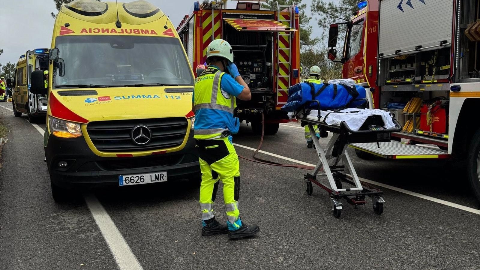 Un accidente en la M-505 deja seis heridos, cuatro graves
