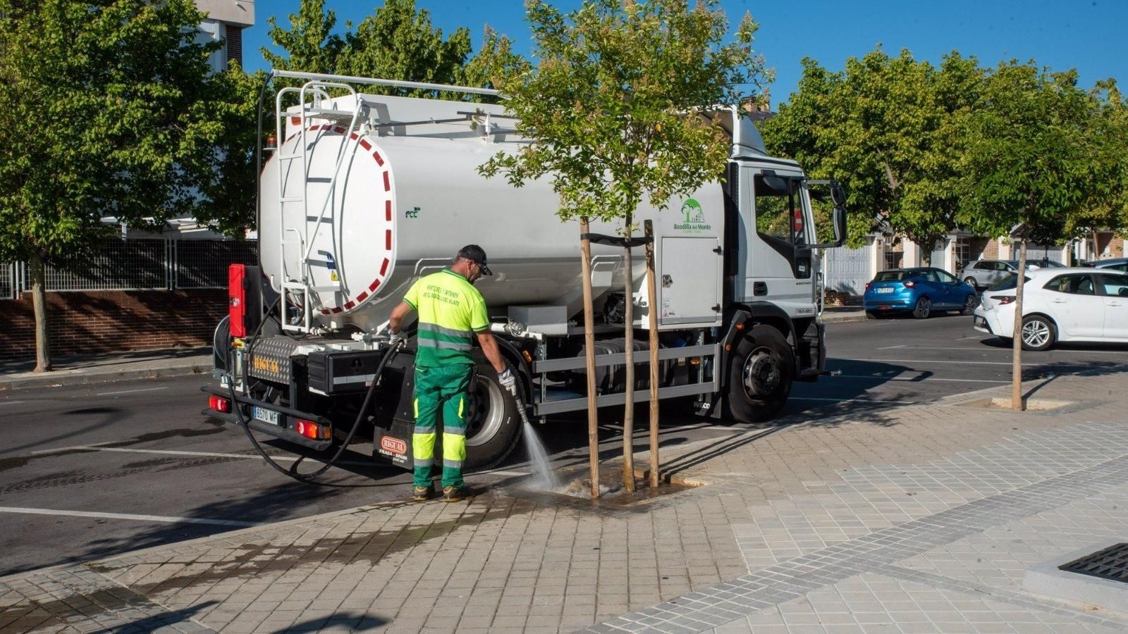 Boadilla refuerza el riego en verano para ayudar a la supervivencia del arbolado