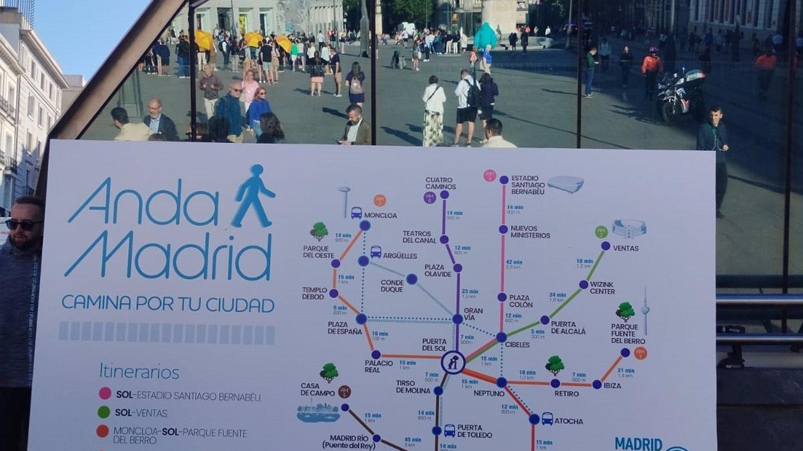 'Anda Madrid' presenta seis rutas a pie por los puntos más emblemáticos de la capital