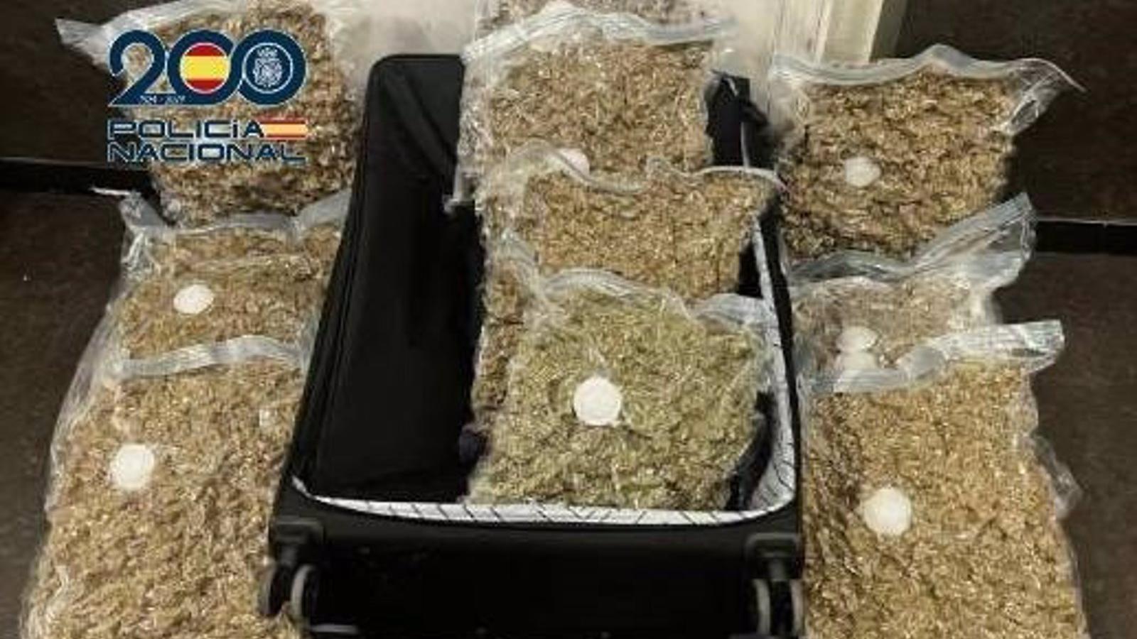Detenidos dos hombres con 27 kilogramos de marihuana en la Estación Sur de Autobuses de Madrid