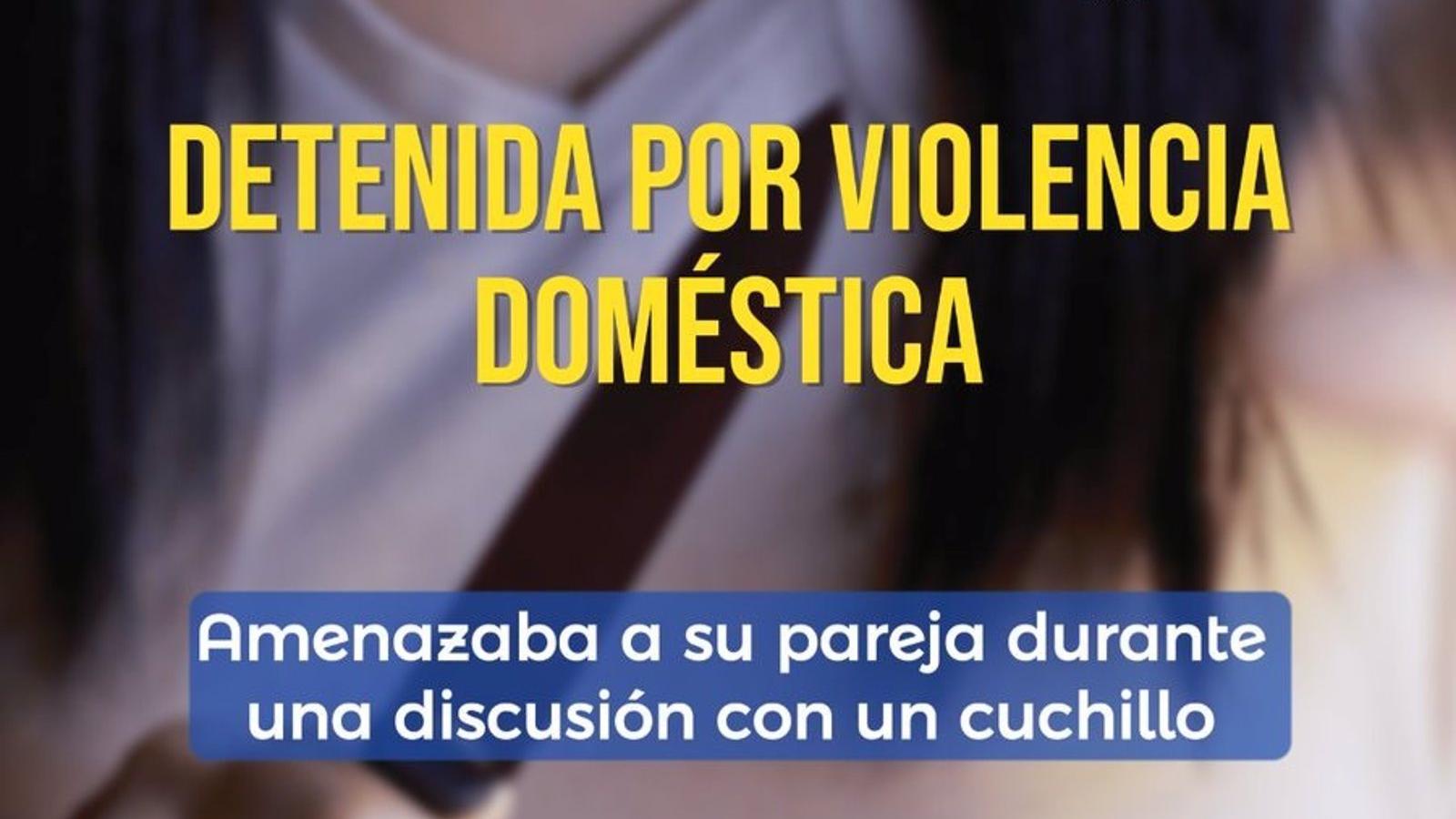 Detenida una mujer en Puente de Vallecas por amenazar a su pareja con un cuchillo