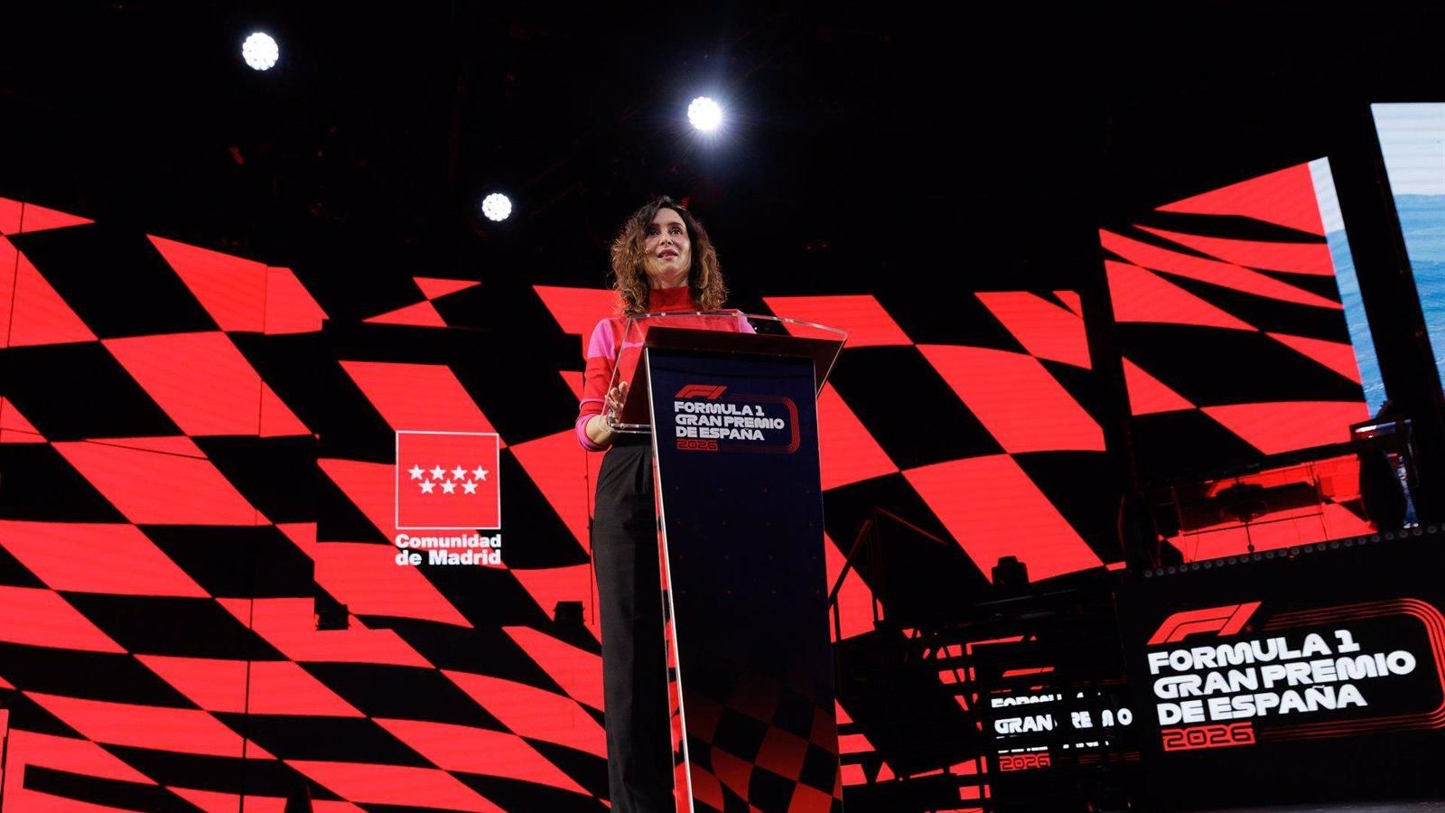 Ayuso viajará a Abu Dabi para cerrar los detalles del Gran Premio de Fórmula 1 en Madrid