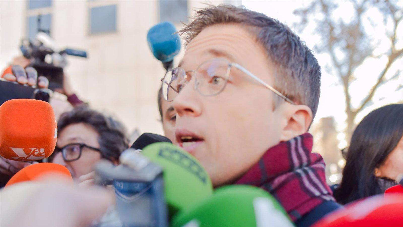 Errejón denuncia la actitud procesal de Mouliáa y reclama al juez que la obligue a aportar pruebas