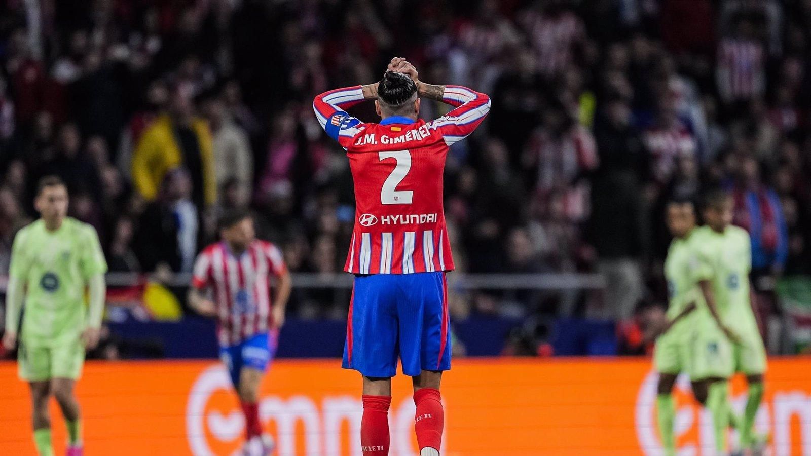 Giménez lamenta la eliminación y apela al final de Liga para valorar la temporada del Atlético