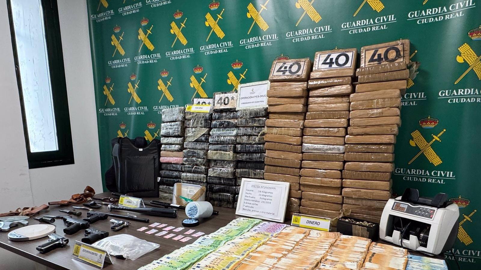 La Guardia Civil desarticula red de narcotráfico con 31 detenidos en Madrid y Castilla-La Mancha
