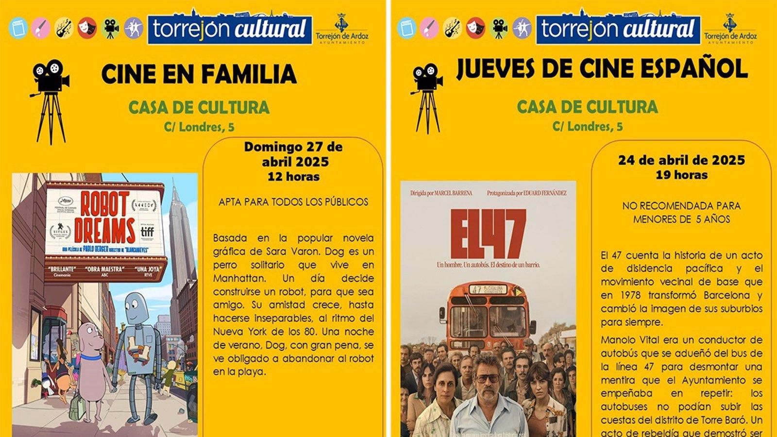 Torrejón de Ardoz ofrece un nuevo pase de 'Robot Dreams' en la Casa de la Cultura