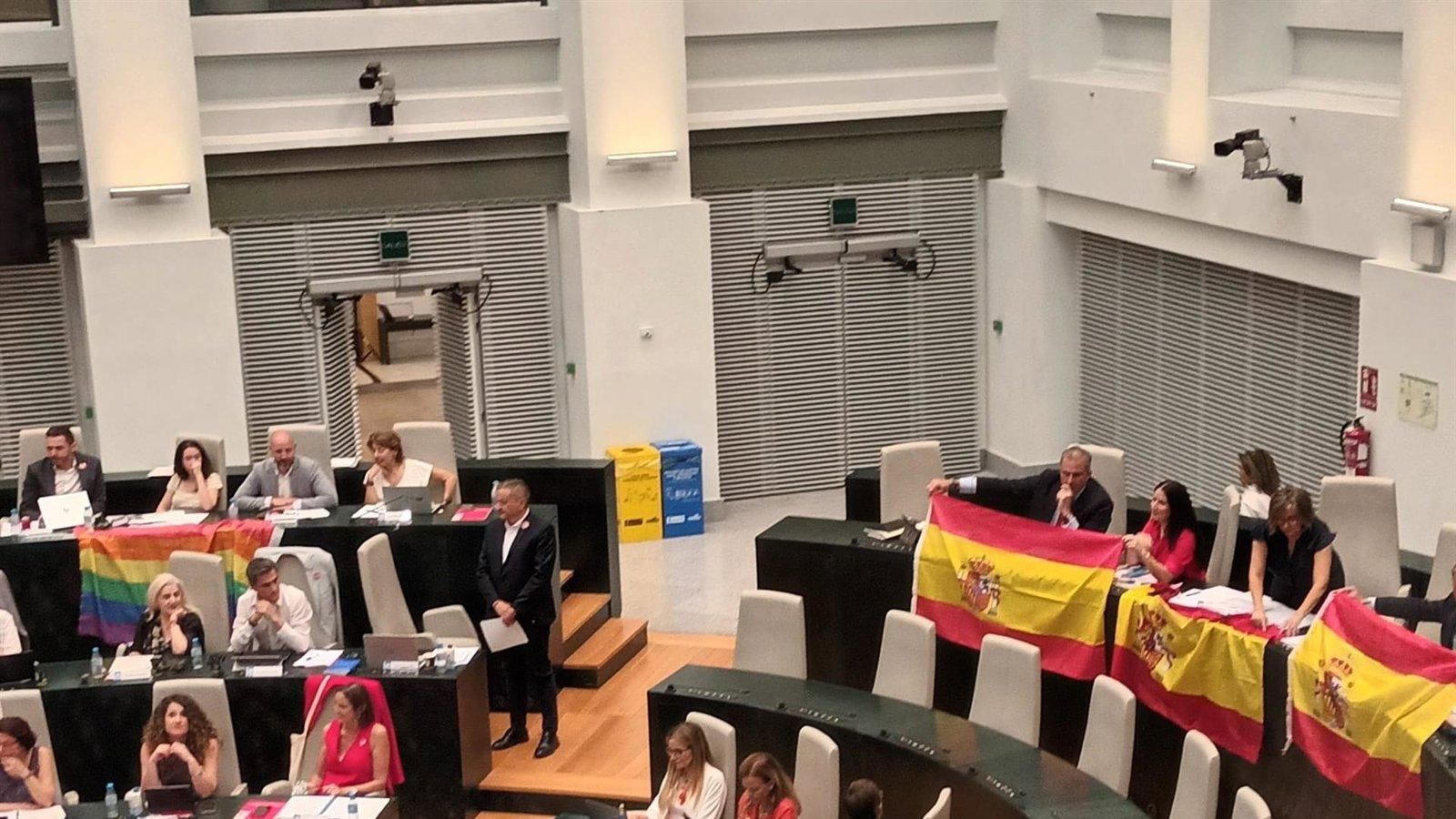 Guerra de banderas en el Pleno del Ayuntamiento de Madrid