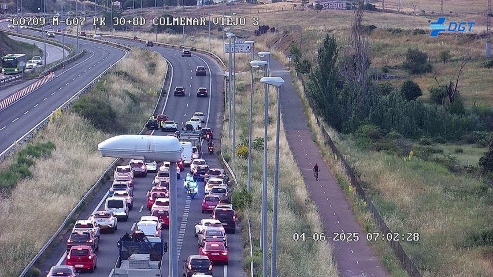 Varios accidentes provocan importantes retenciones en la M-607, M-45 y M-50 durante la hora punta