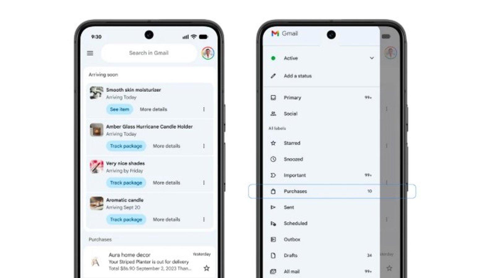 Google reorganiza Gmail para facilitar el seguimiento de compras y entregas