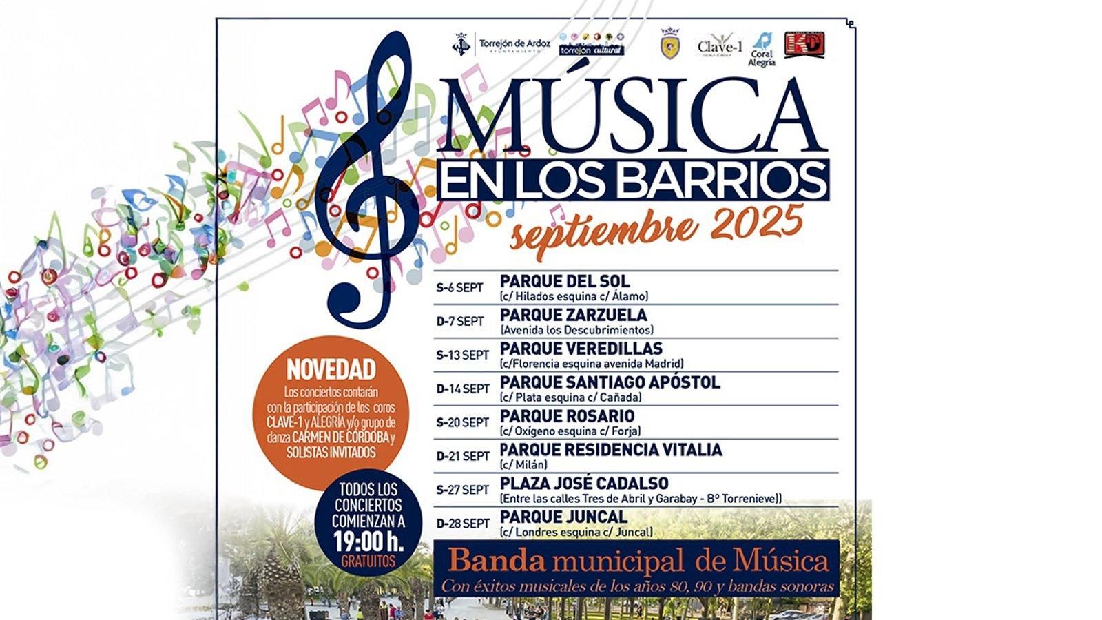 Torrejón: Conciertos en los parques Veredillas y Santiago Apóstol este fin de semana