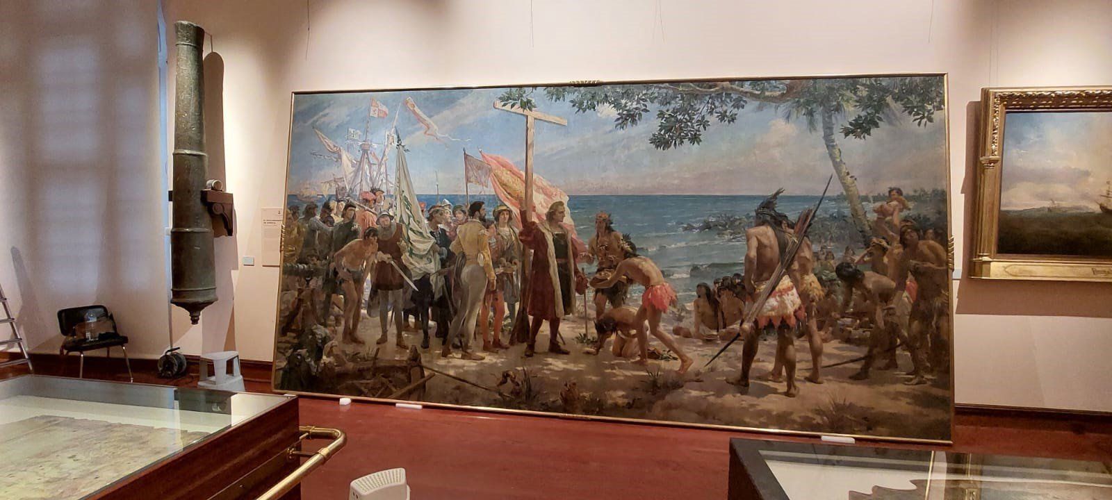 El Museo Naval logra limpiar en seis horas el cuadro atacado por activistas de Futuro Vegetal