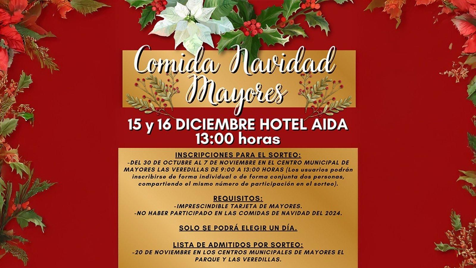 Torrejón de Ardoz celebra comidas navideñas para mayores el 15 y 16 de diciembre
