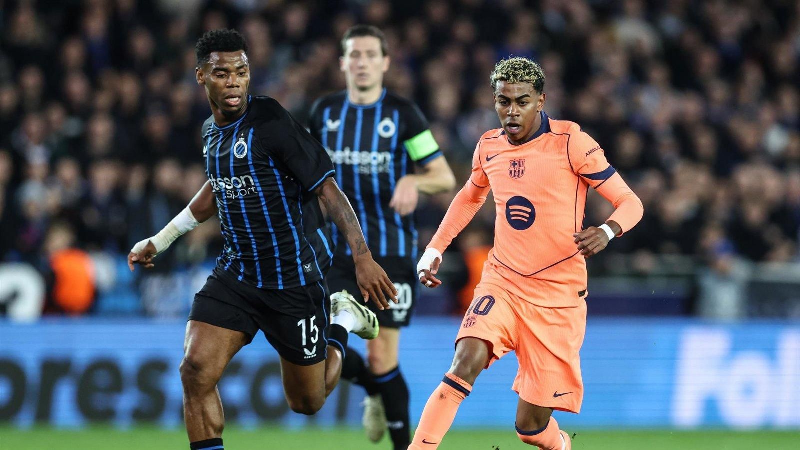 Lamine Yamal rescata un empate para el Barcelona en Brujas