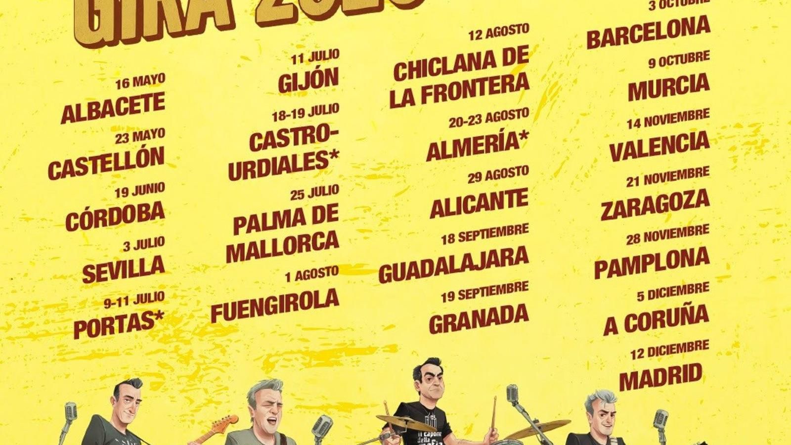 Hombres G actuarán en el Movistar Arena de Madrid el 12 de diciembre de 2026