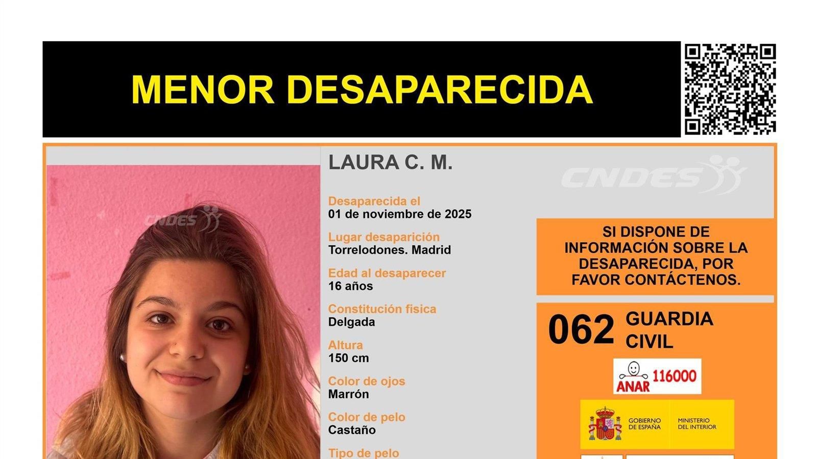 Buscan a una joven de 16 años desaparecida en Torrelodones desde el 1 de noviembre