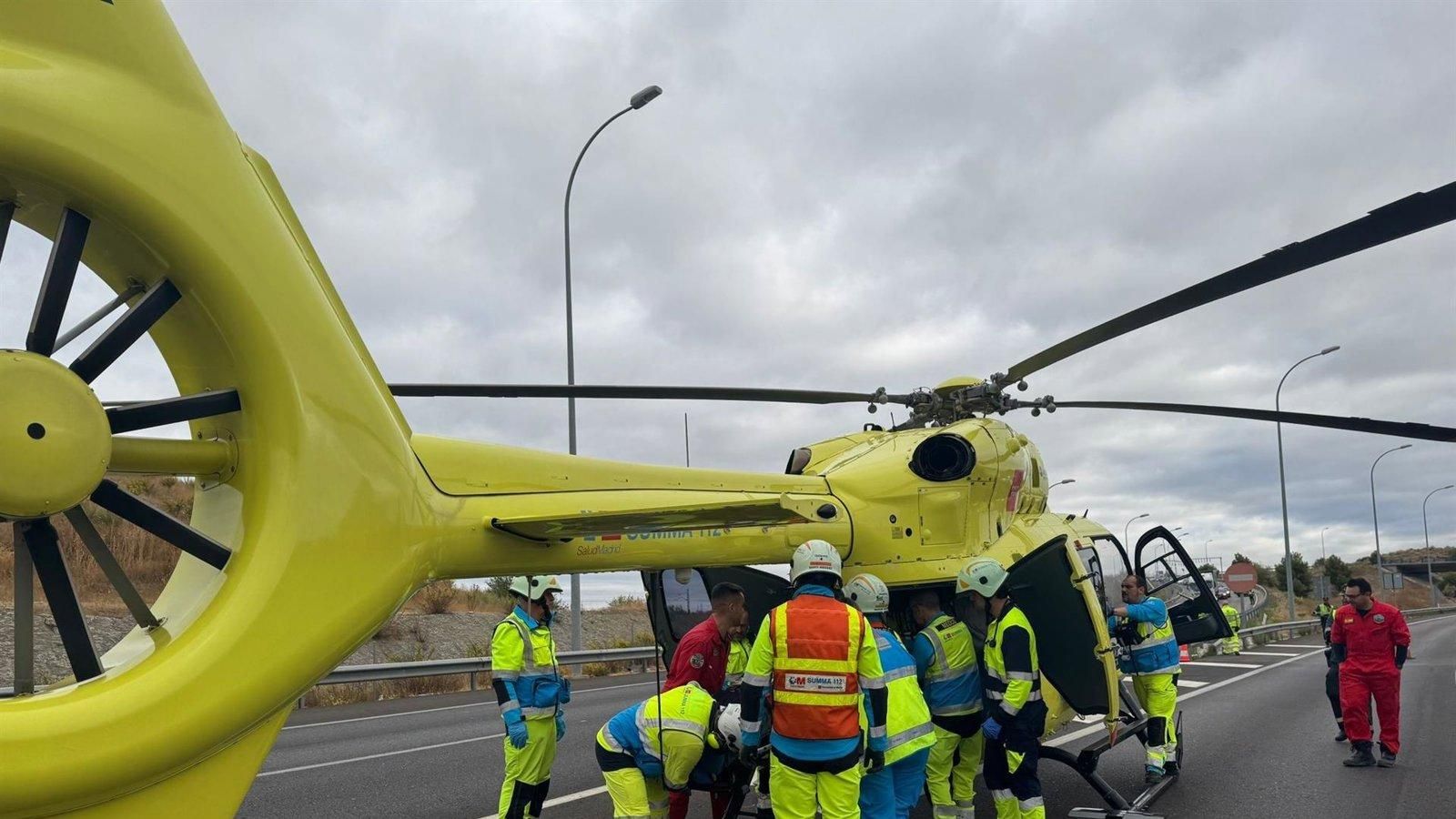 Motorista en estado grave tras accidente en la M-607 en Colmenar Viejo