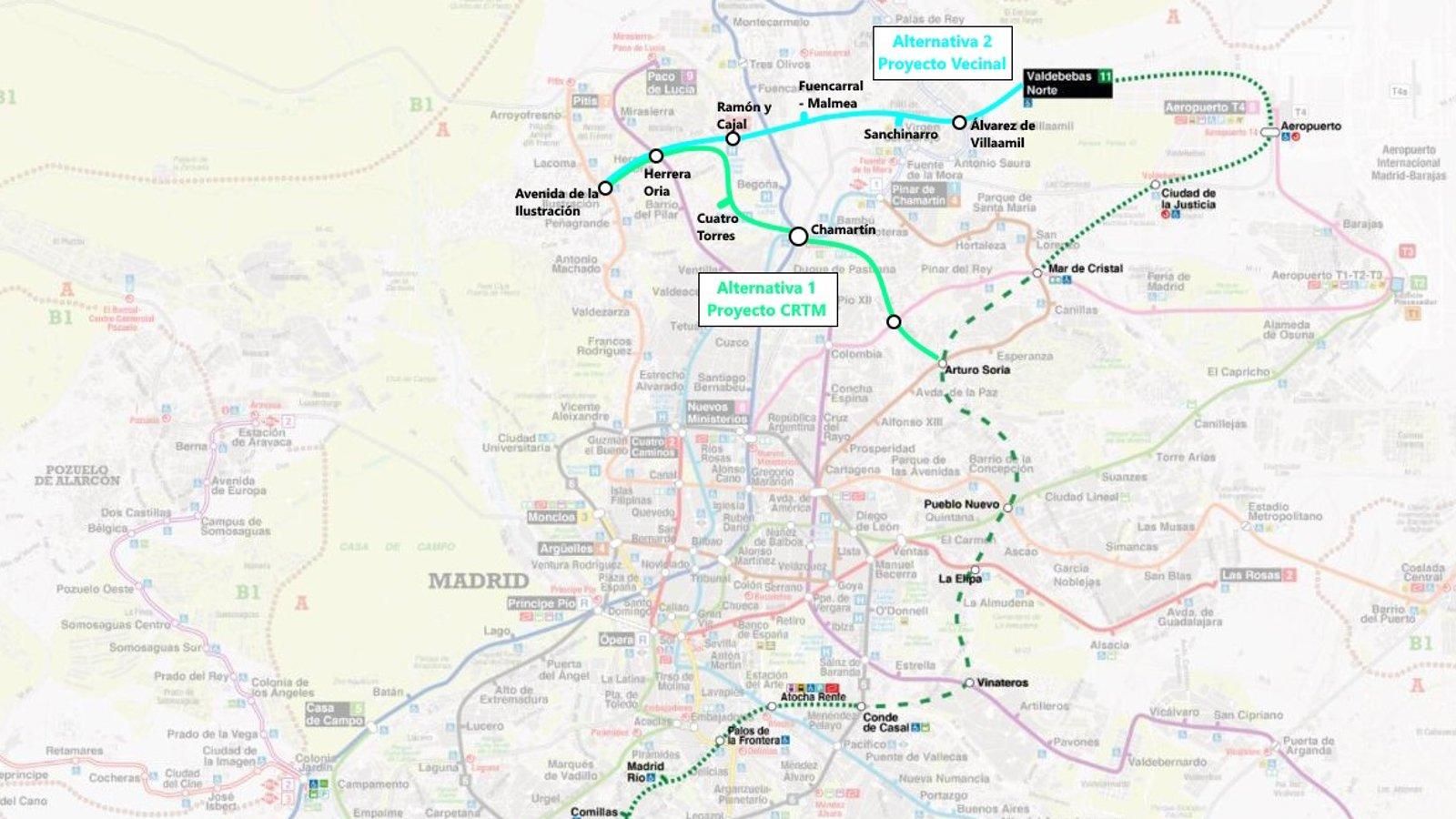 Siete asociaciones de Fuencarral-El Pardo reclaman recuperar el trazado original de la Línea 11 del Metro hasta Avenida de la Ilustración