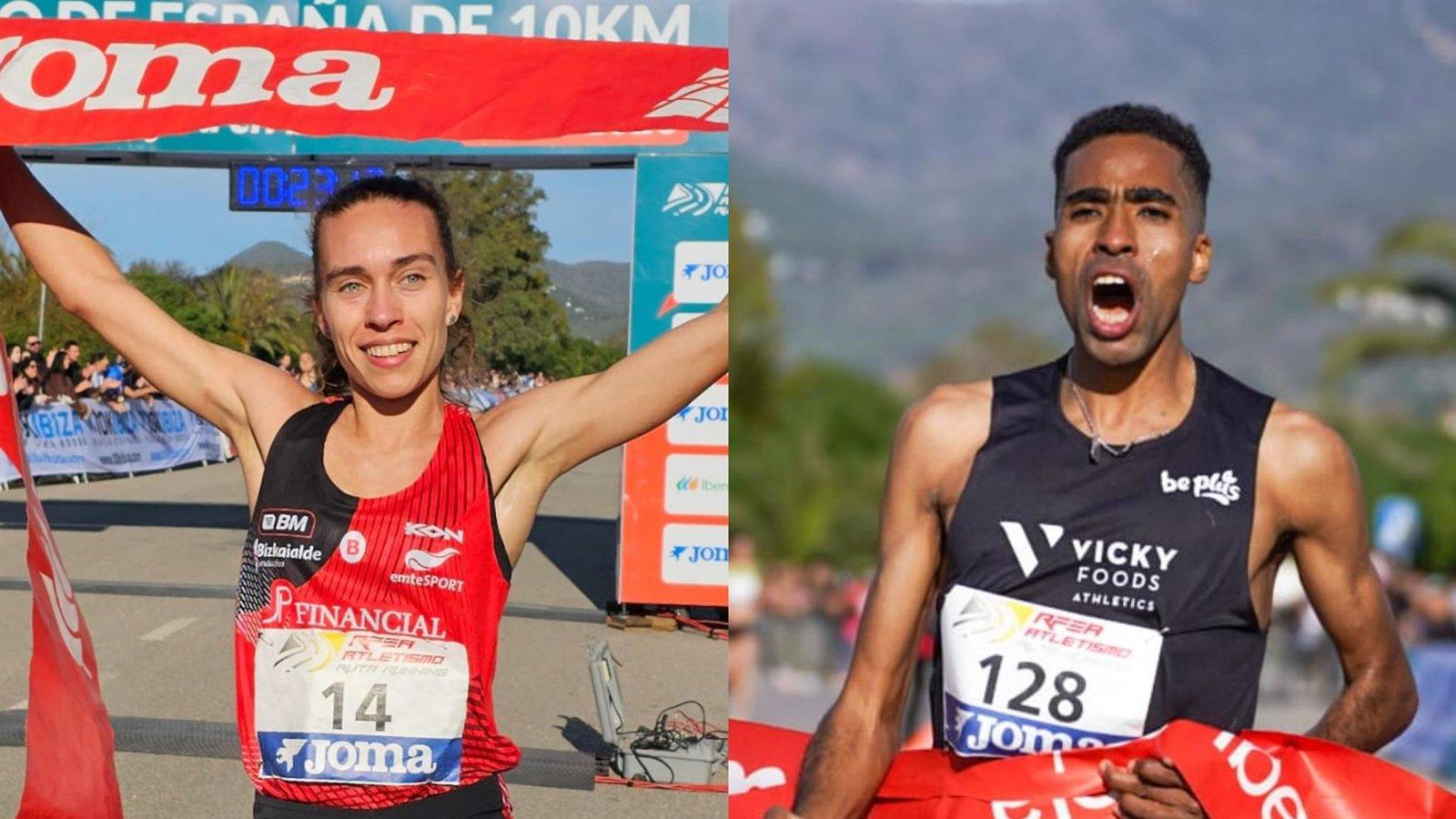 Idaira Prieto y Abdessamad Oukhelfen, campeones de España de 10K en Ibiza
