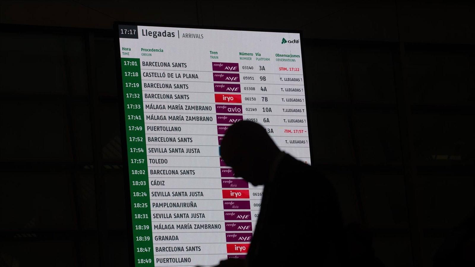 Renfe, Iryo y Ouigo reorganizan sus trenes Madrid-Barcelona por los trabajos de mantenimiento de Adif