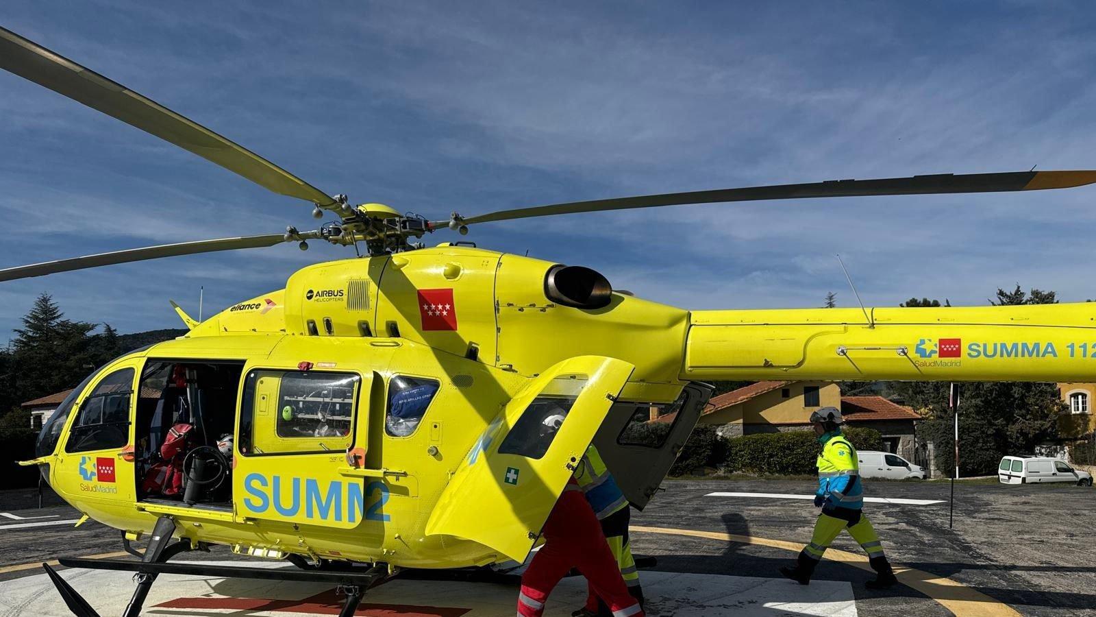 Herido grave un motorista tras salirse de la vía en la M-505 a la altura de Santa María de la Alameda