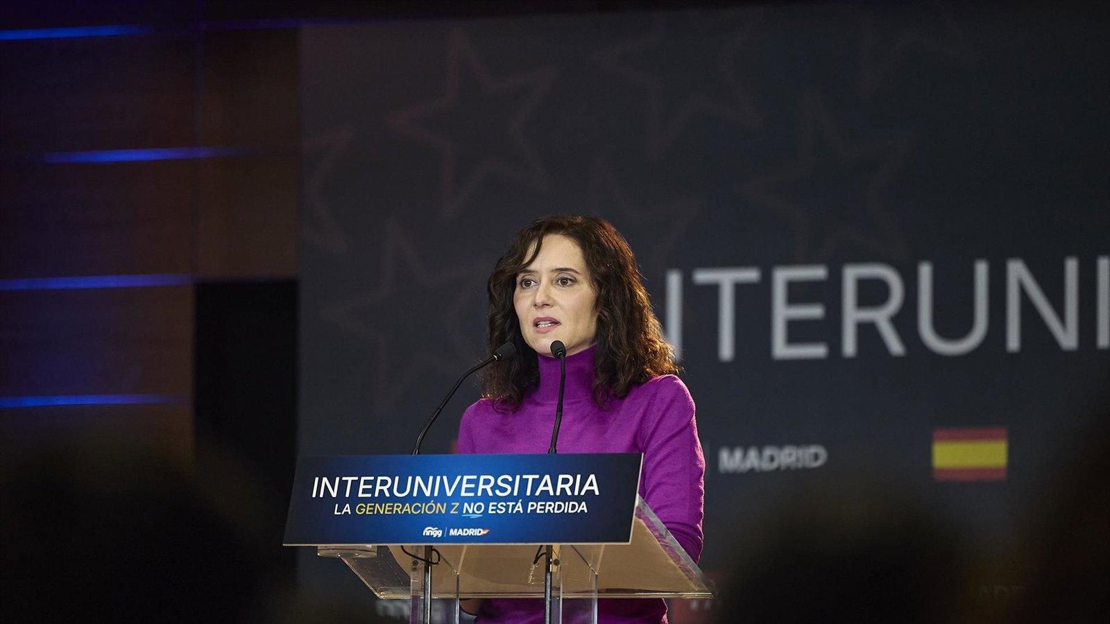 Ayuso denuncia la “politización” de la universidad pública y defiende la libertad académica