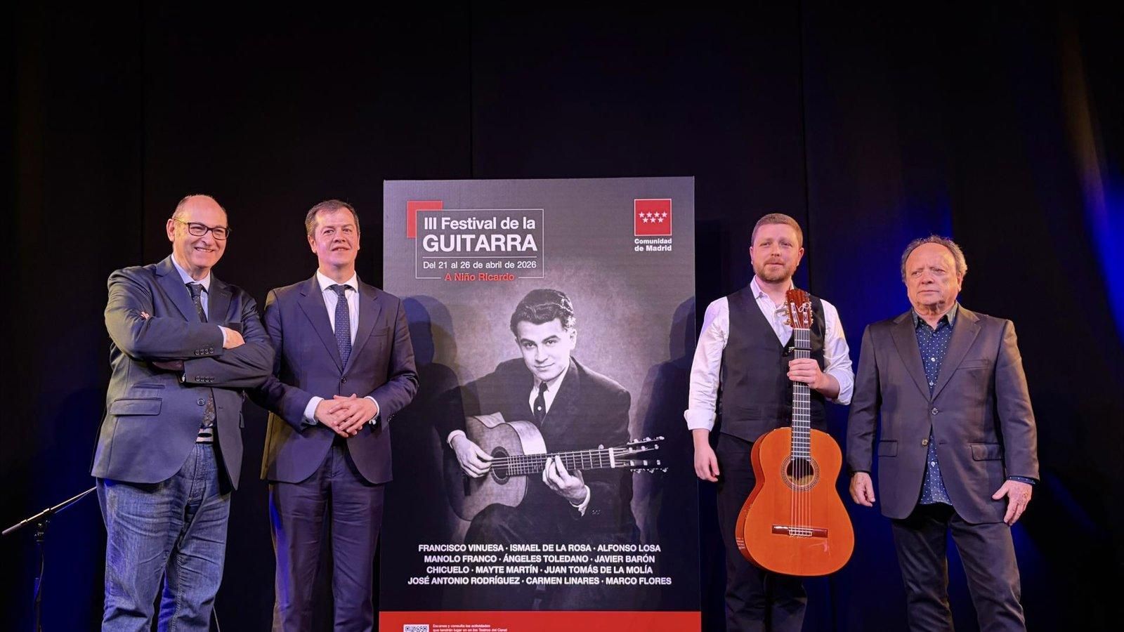 Teatros del Canal dedica el III Festival de la Guitarra a Niño Ricardo hasta el 26 de abril