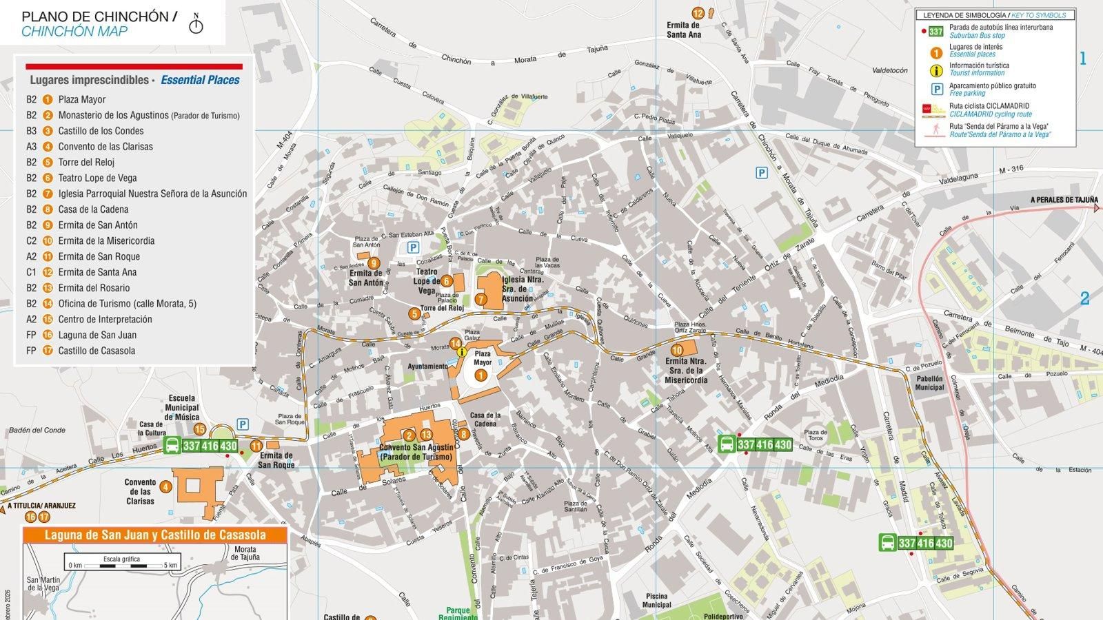 Madrid lanza un plano turístico de Chinchón con rutas y transporte