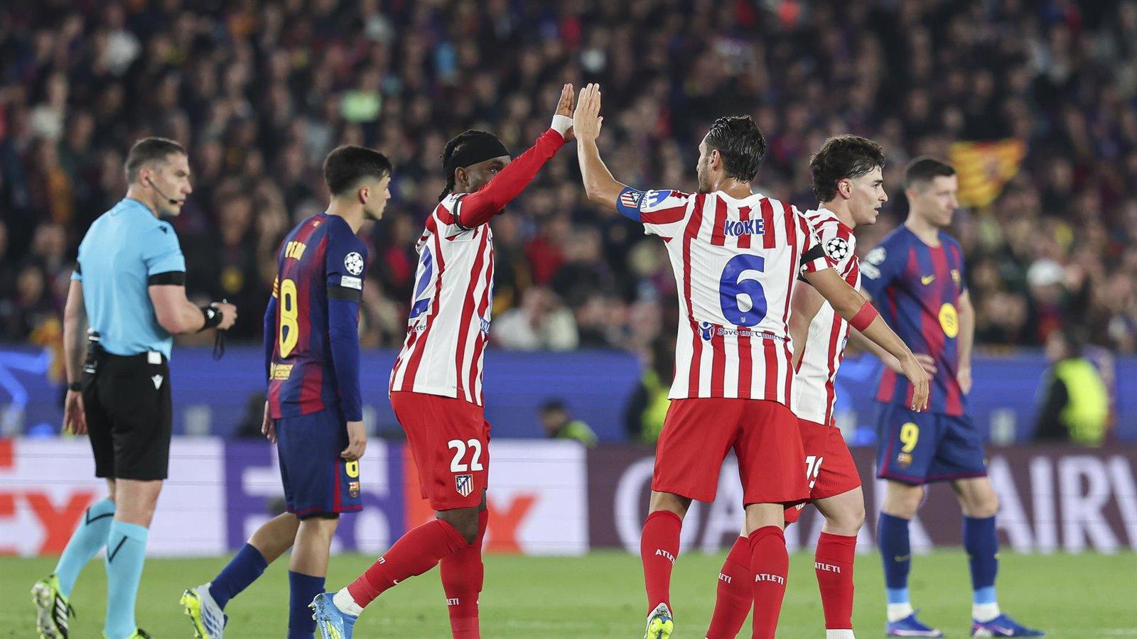 El Atlético de Madrid gana al Barcelona en el Camp Nou y encarrila la eliminatoria de la Liga de Campeones