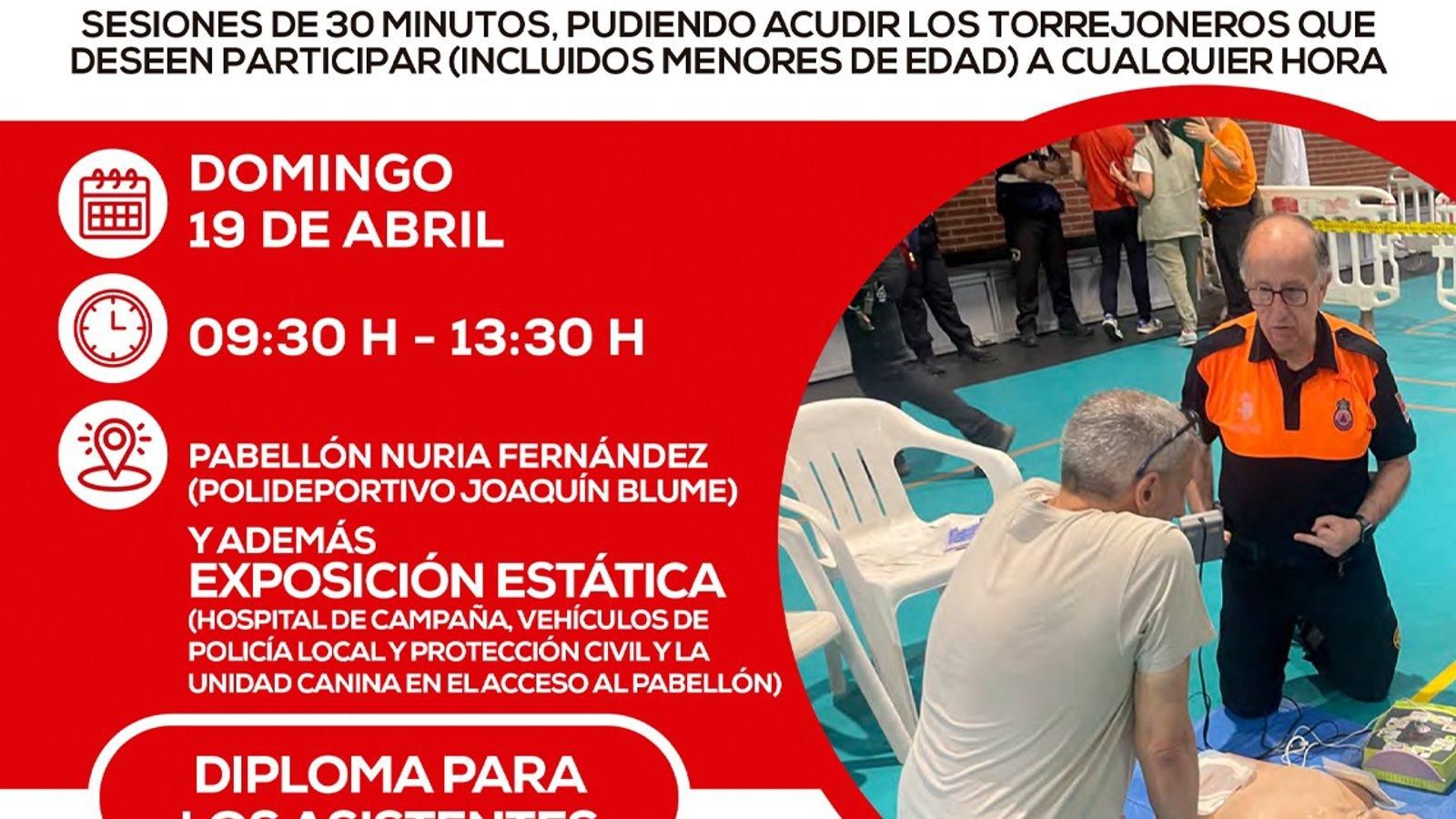 Torrejón ofrece una máster class gratuita de primeros auxilios este domingo