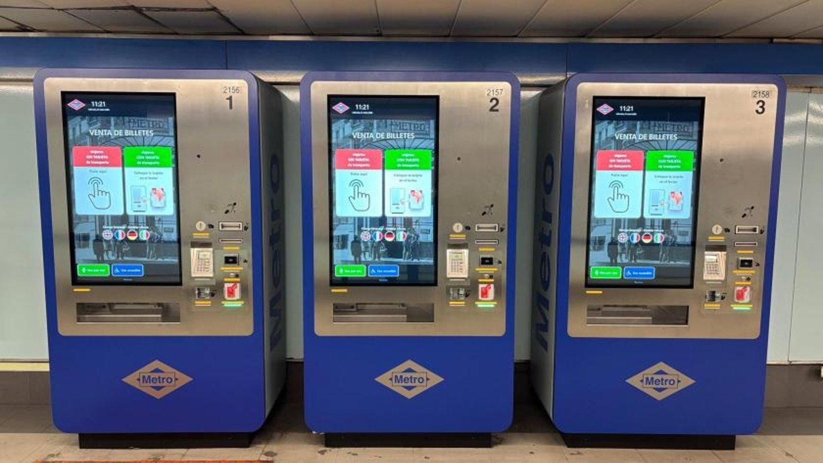 Metro instala 200 nuevas máquinas de tarjetas en Madrid