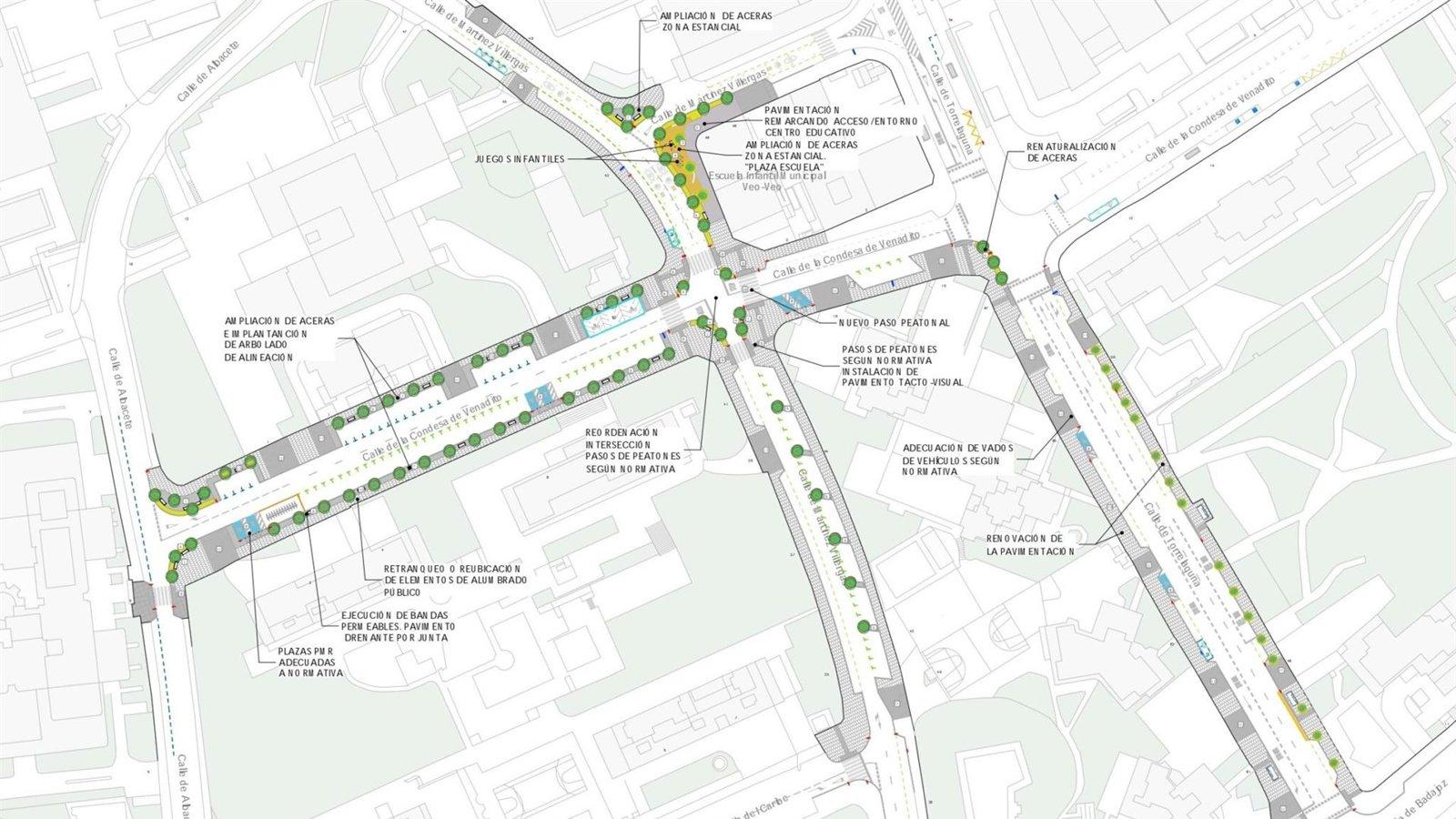 Madrid remodela una intersección de Ciudad Lineal por 1,1 millones
