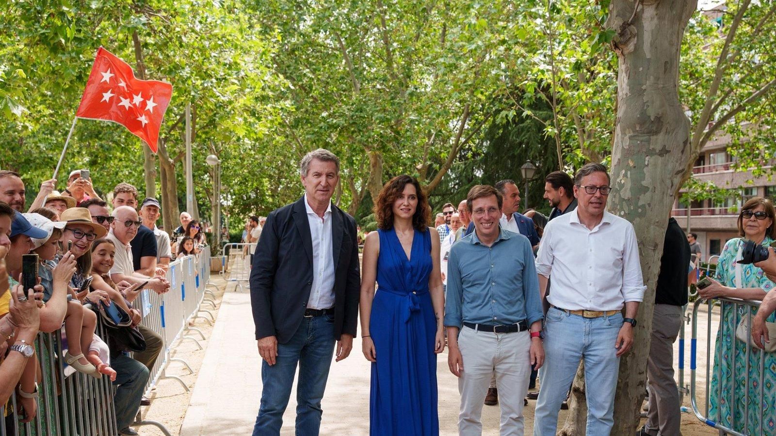 Ayuso y Almeida celebran tres años de legislatura en el parque de Berlín