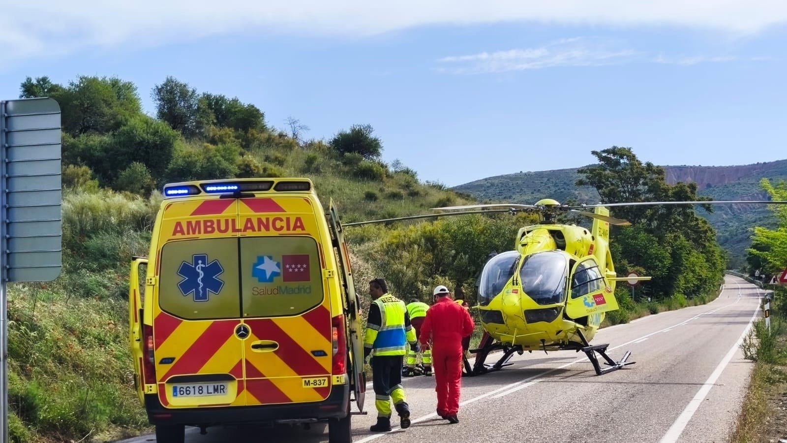 Fallece un motorista de 59 años tras chocar con un turismo en Patones