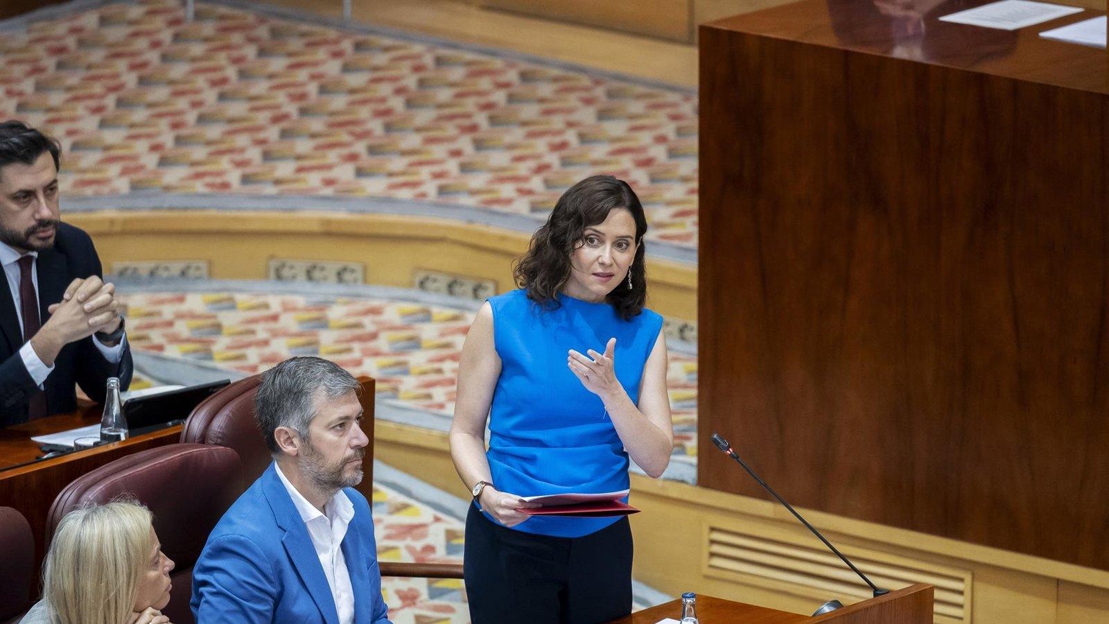 Ayuso acusa a Vox de mentir con los datos del gasto regional
