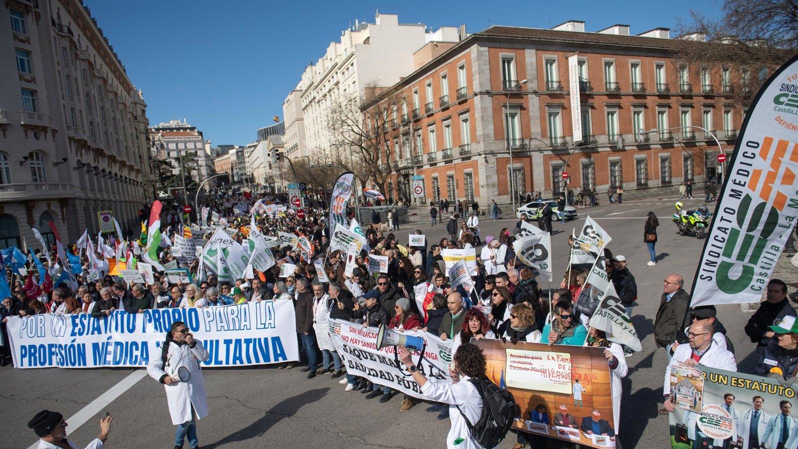 La huelga médica vuelve a Madrid con protestas contra el Estatuto Marco