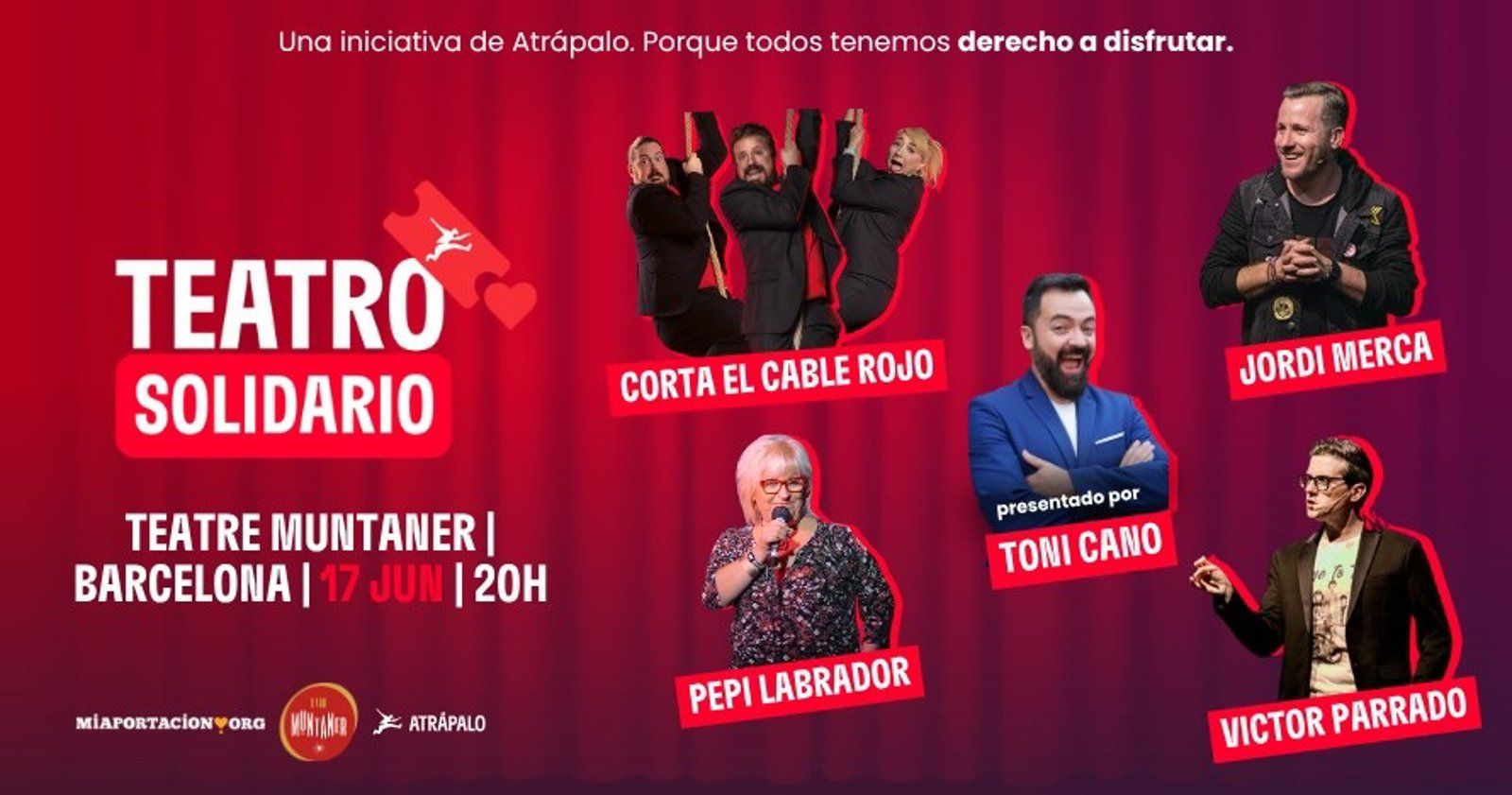 Atrápalo reúne a humoristas en sus gala solidaria del 10 de junio en Madrid