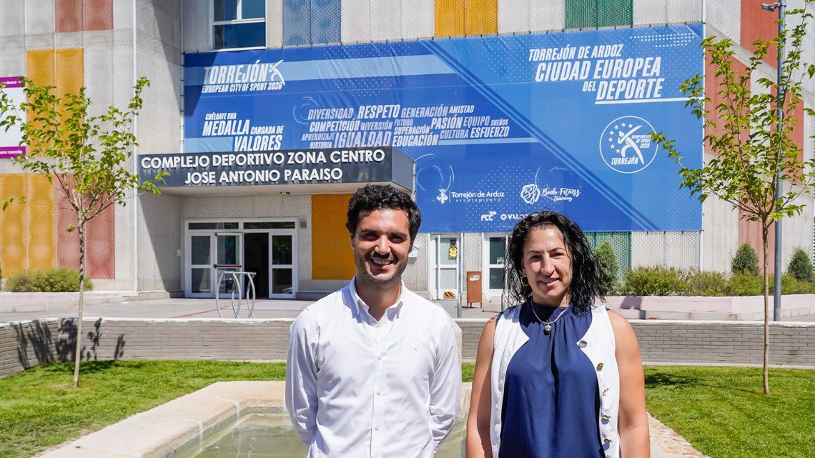 Torrejón promociona la Ciudad Europea del Deporte 2026 con lonas en sus instalaciones