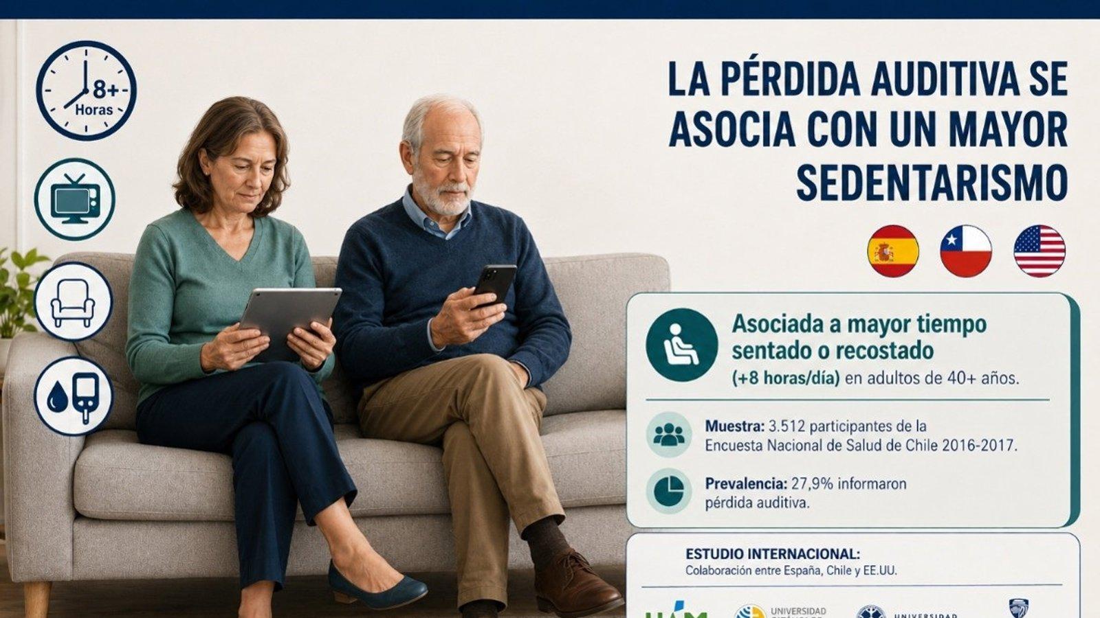 Personas con pérdida de audición pasan más tiempo sentadas