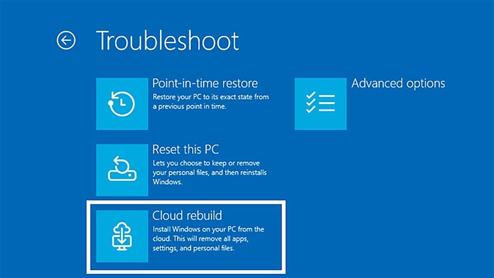 Microsoft permitirá reinstalar Windows 11 desde la nube