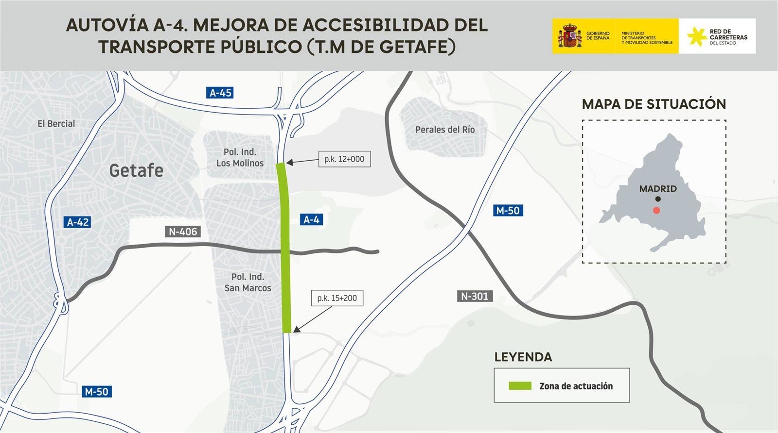 Transportes adjudica 40,7 millones para mejorar la A-4 en Getafe Transportes adjudica 40,7 millones para mejorar la A-4 en Getafe