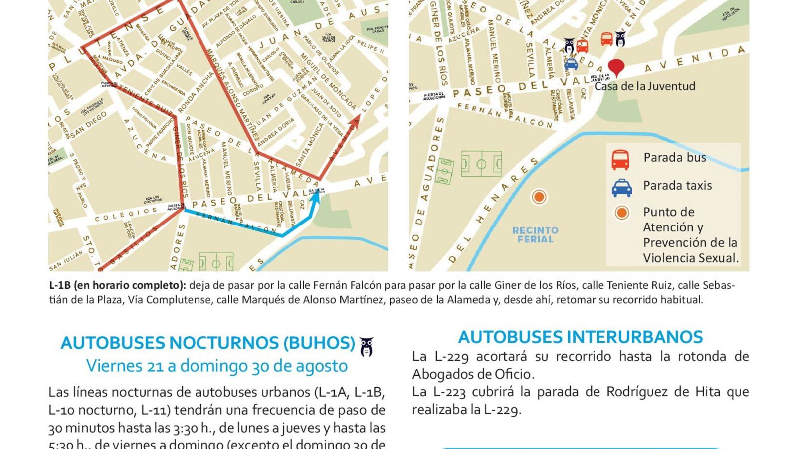 Autobuses cada 30 minutos por la noche durante las Ferias de Alcalá Autobuses cada 30 minutos por la noche durante las Ferias de Alcalá